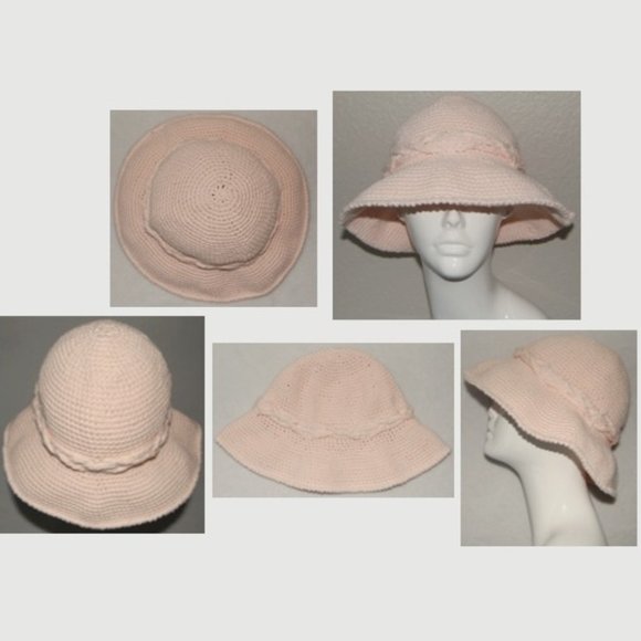 NEW Handmade Spring Sun Hat, Blush Pink, Women Size Small - Picture 1 of 8